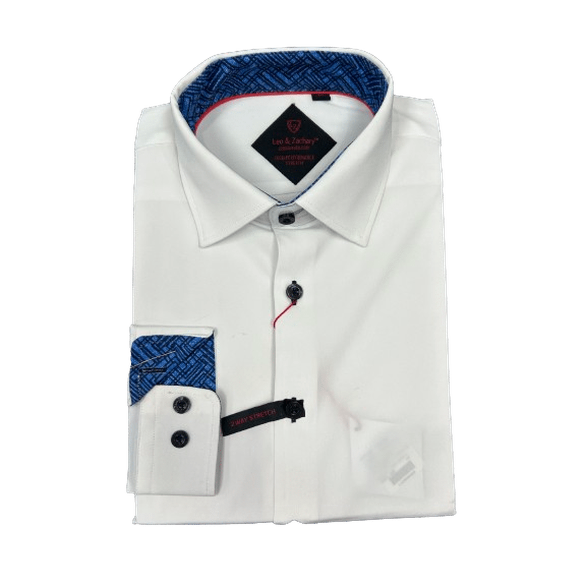 dress shirts with designs LEO & ZACHARY: Tech Performance Boy's Dress Shirt 12 / White