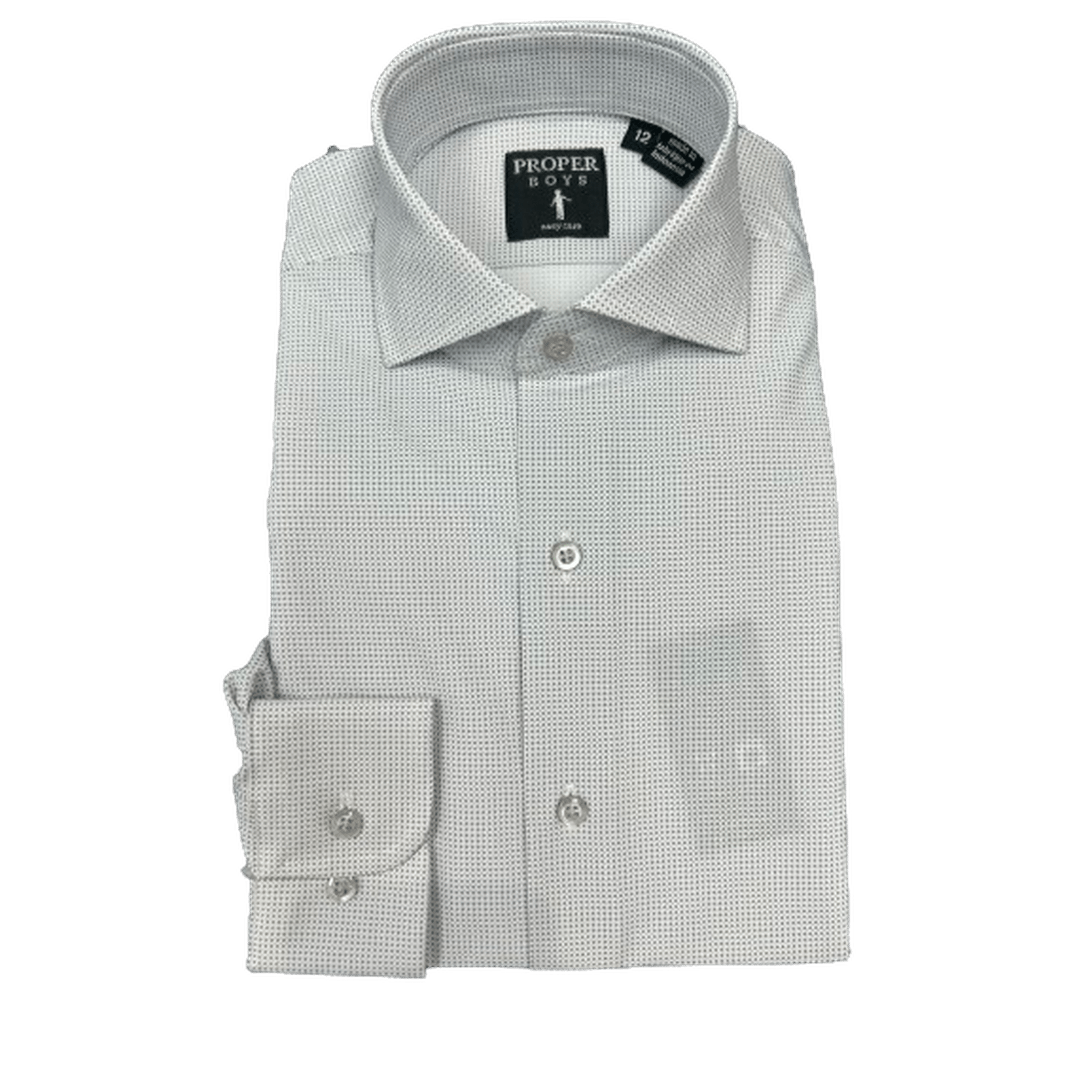 CHRISTOPHER LENA: Boy's Dress Shirt 12 / Charcoal