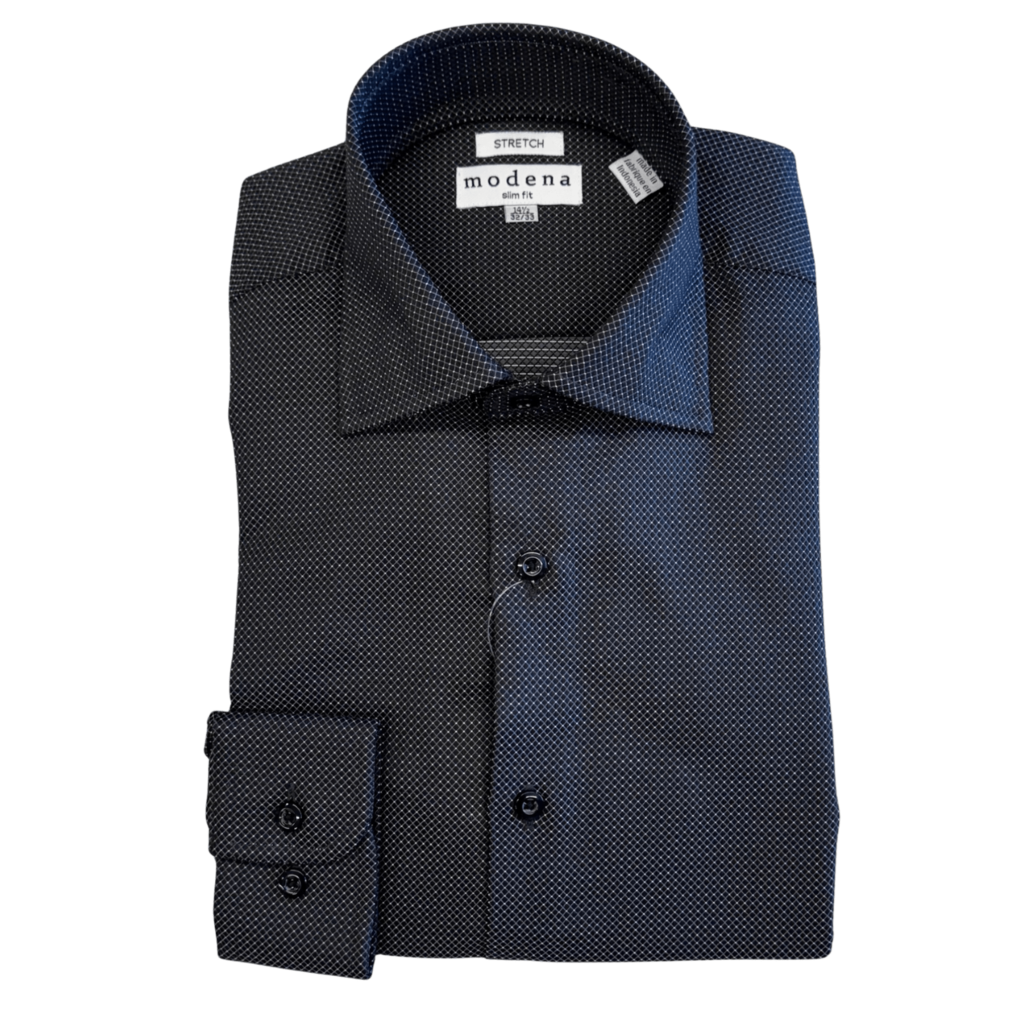 CHRISTOPHER LENA: Men's Dress Shirt 17.5 / 4/5 / Black