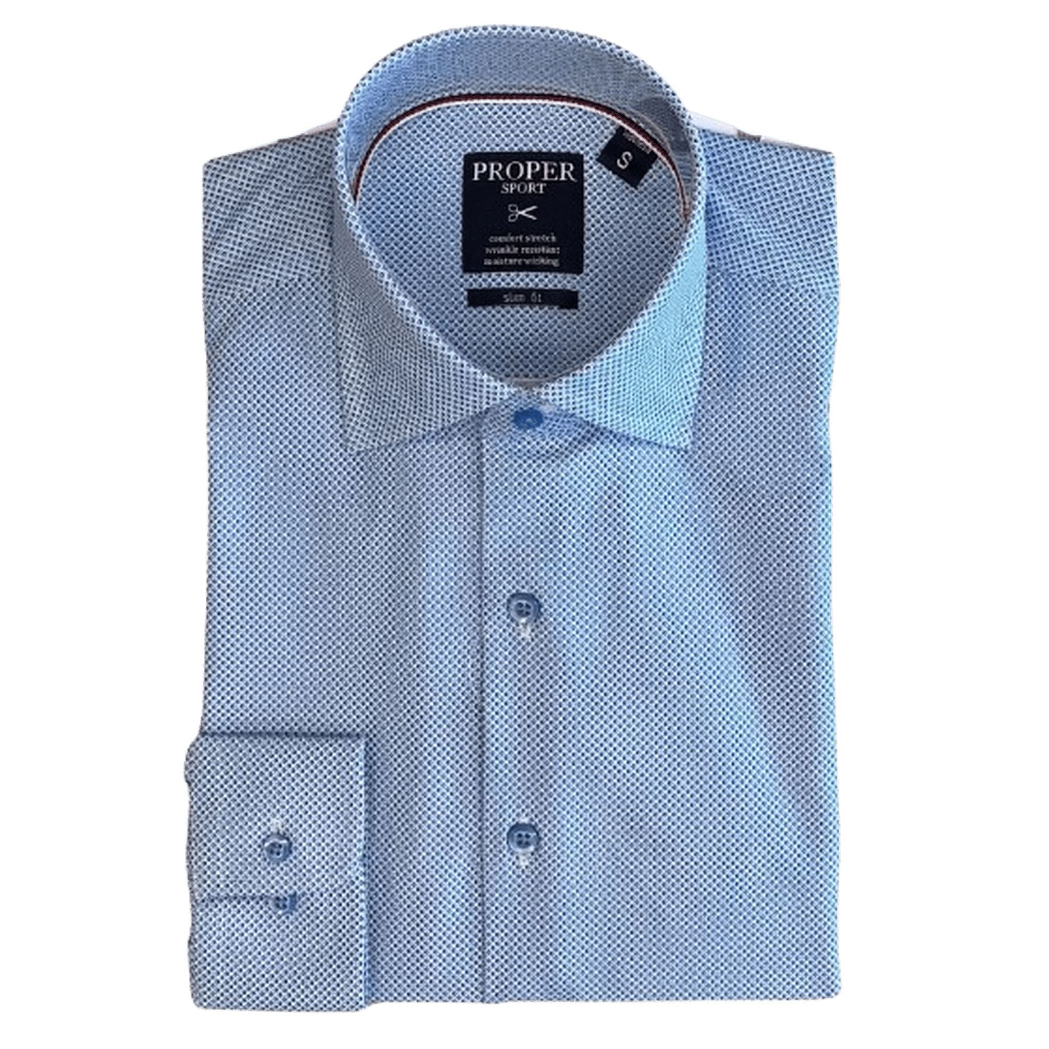 PROPER SPORT: Slim Fit Tech Performance Men's Dress Shirt L / Blue PROPER SPORT: Slim Fit Tech Performance Men's Dress Shirt L / Blue