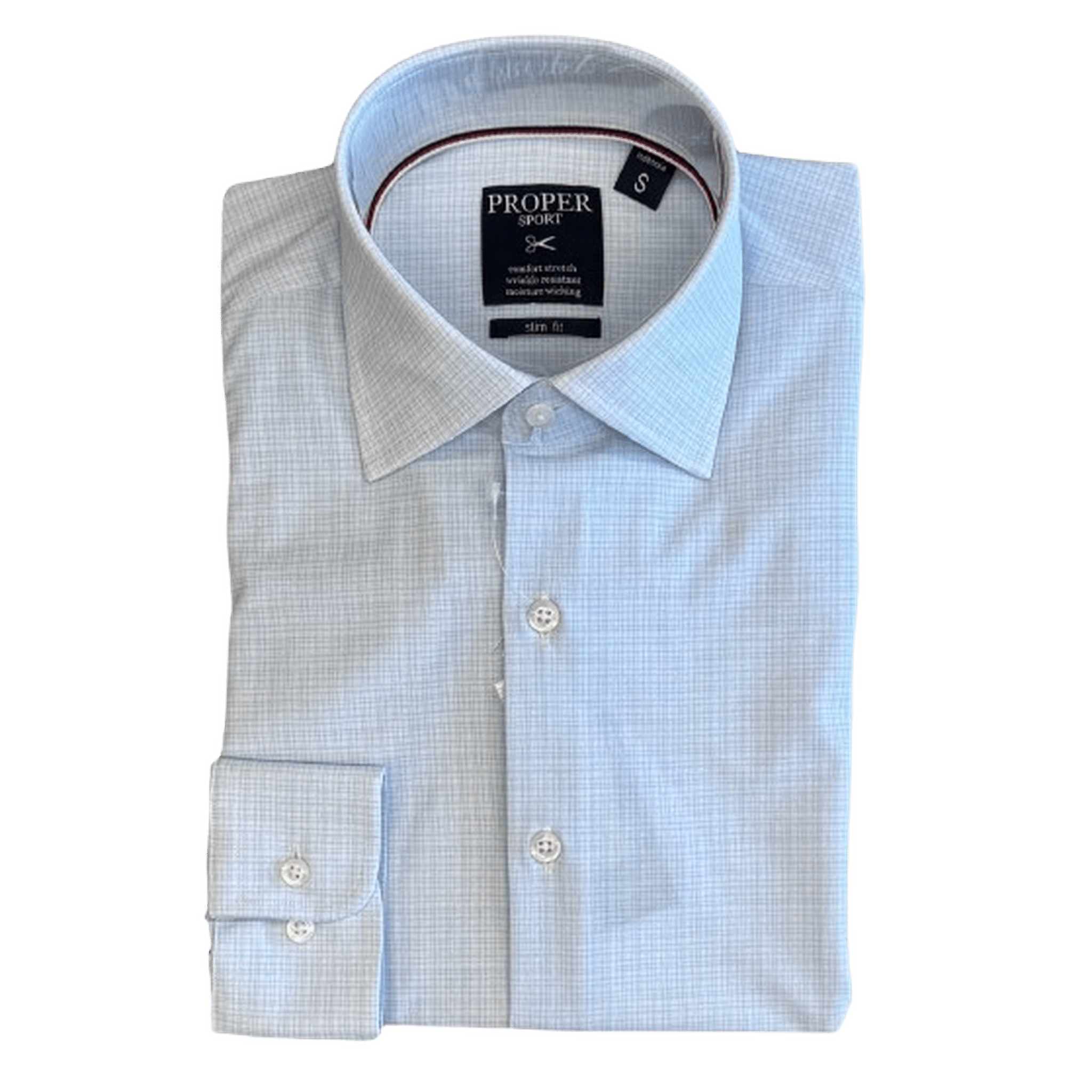 PROPER SPORT: Slim Fit Tech Performance Men's Dress Shirt M / Blue PROPER SPORT: Slim Fit Tech Performance Men's Dress Shirt M / Blue