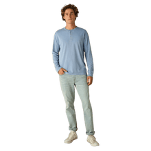 Load image into Gallery viewer, FAIR HARBOR: Light Blue Saltaire Henley guys-and-co