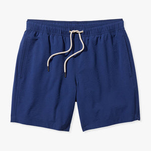 FAIR HARBOR: Navy Seersucker Bayberry Shorts guys-and-co