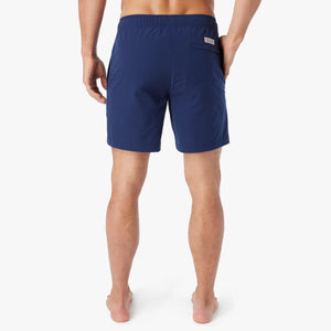 FAIR HARBOR: Navy Seersucker Bayberry Shorts guys-and-co