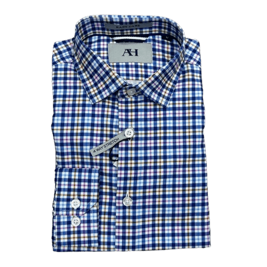 AMERICAN HERITAGE: Multi-Plaid Performance Boys Dress Shirt guys-and-co