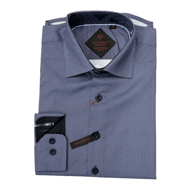 LEO & ZACHARY: Navy Tech Boy's Dress Shirt guys-and-co
