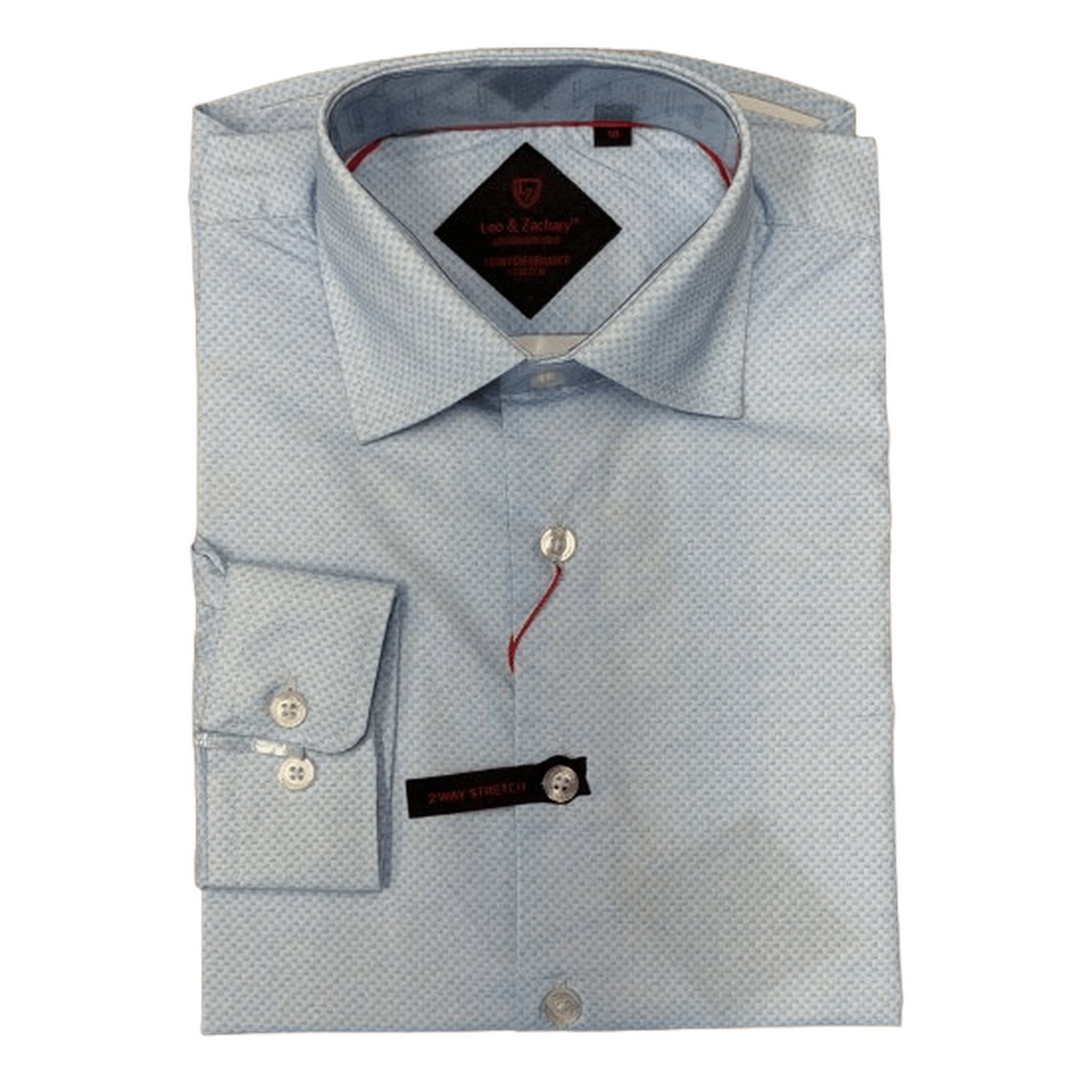 LEO & ZACHARY: Blue Weave Tech Boy's Dress Shirt guys-and-co