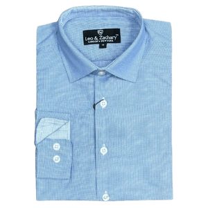 LEO & ZACHARY: MicroCheck Boy's Dress Shirt guys-and-co