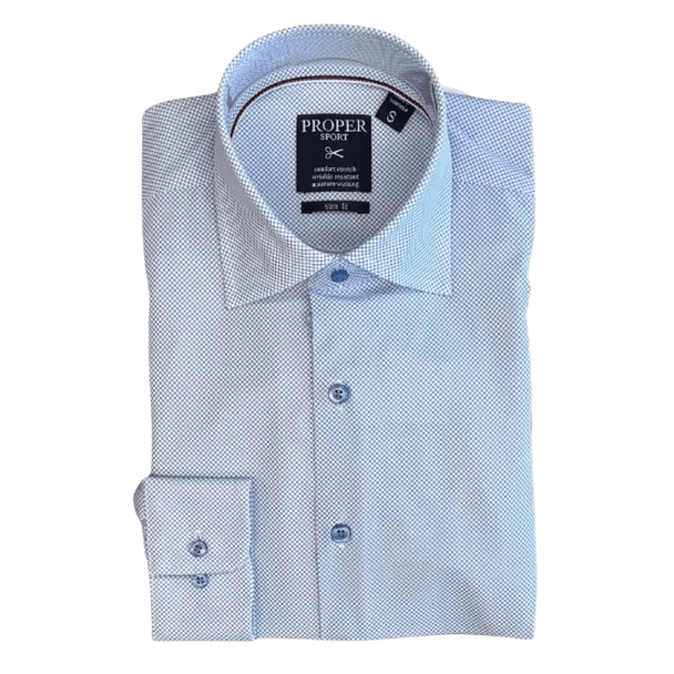 PROPER SPORT: Contemporary Fit Tech Performance Men's Dress Shirt guys-and-co