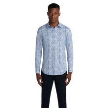 Load image into Gallery viewer, BUGATCHI: Abstract Print OoohCotton® Shirt- Blue guys-and-co

