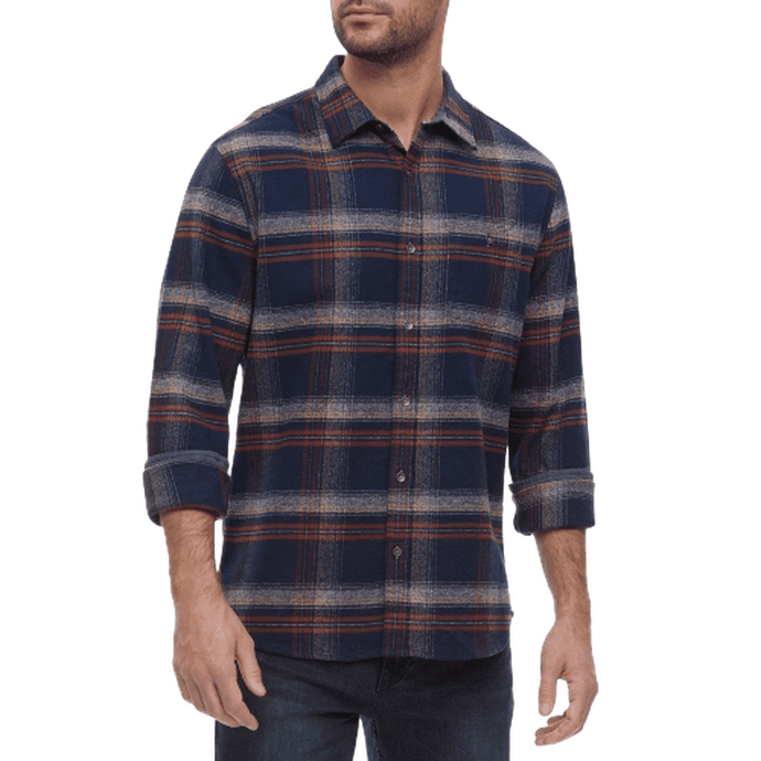 FLAG & ANTHEM: Fisher Flannel Shirt- Navy/Red/Yellow guys-and-co