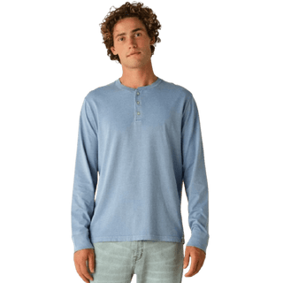 FAIR HARBOR: Light Blue Saltaire Henley guys-and-co