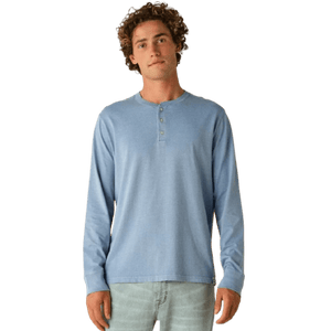 FAIR HARBOR: Light Blue Saltaire Henley guys-and-co