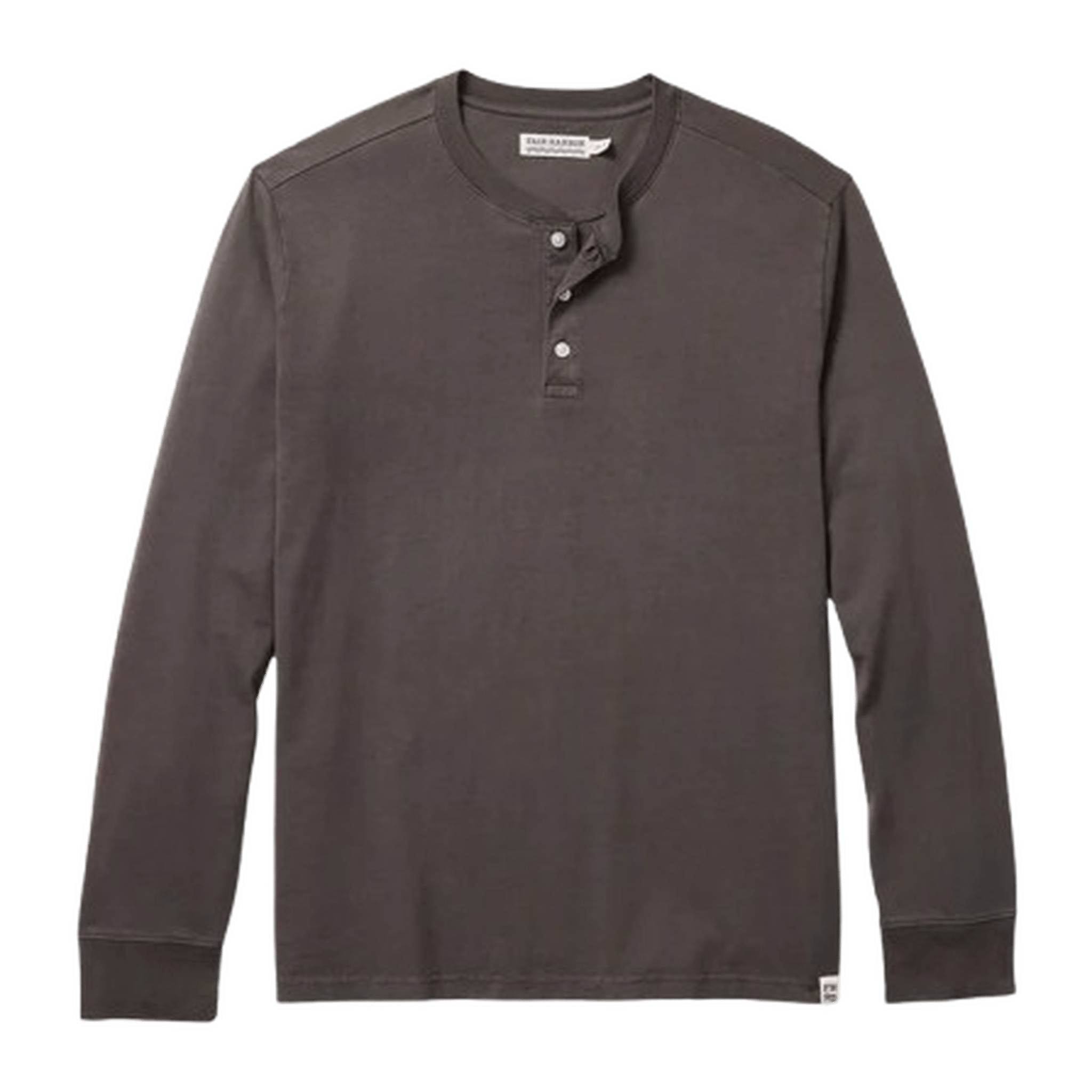FAIR HARBOR: Black Saltaire Henley guys-and-co