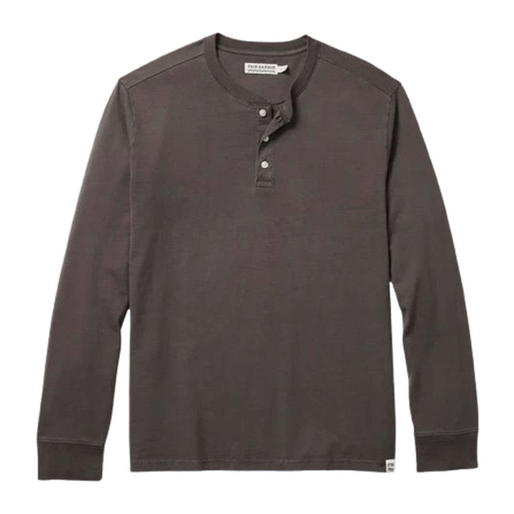 FAIR HARBOR: Black Saltaire Henley guys-and-co