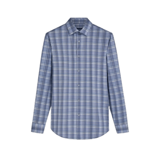 BUGATCHI: James Plaid Check Print OoohCotton® Shirt guys-and-co