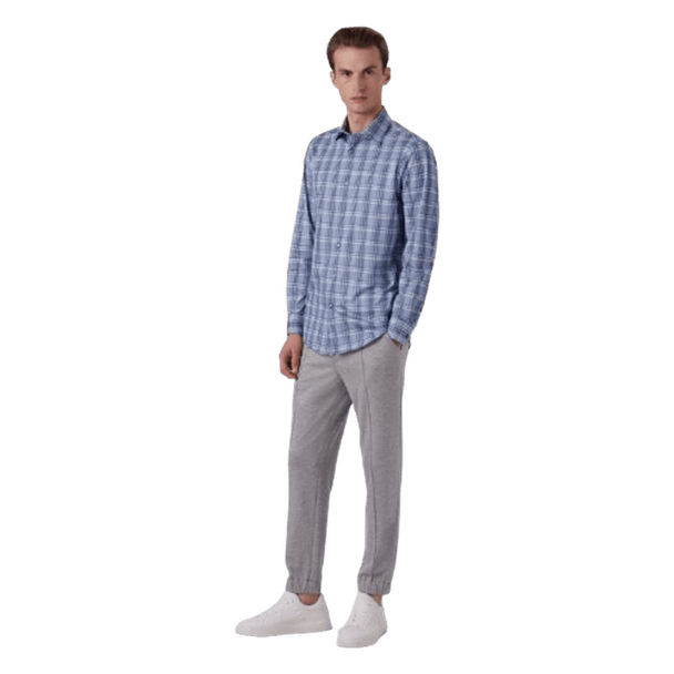 BUGATCHI: James Plaid Check Print OoohCotton® Shirt guys-and-co