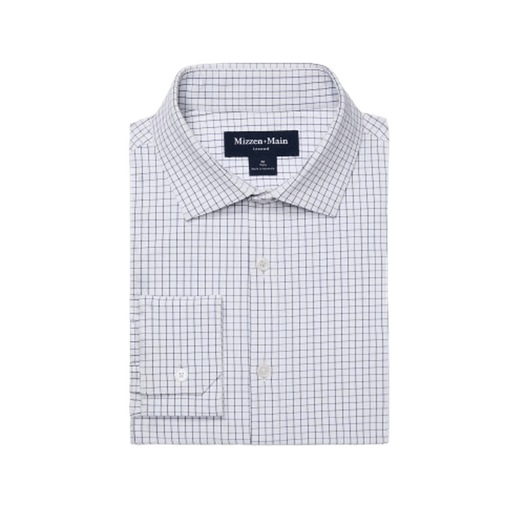 MIZZEN + MAIN: Leeward Navy Grid Men's Dress Shirt guys-and-co