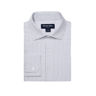 MIZZEN + MAIN: Leeward Navy Grid Men's Dress Shirt guys-and-co