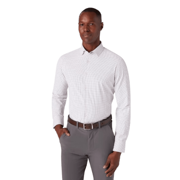 MIZZEN + MAIN: Leeward Navy Grid Men's Dress Shirt guys-and-co