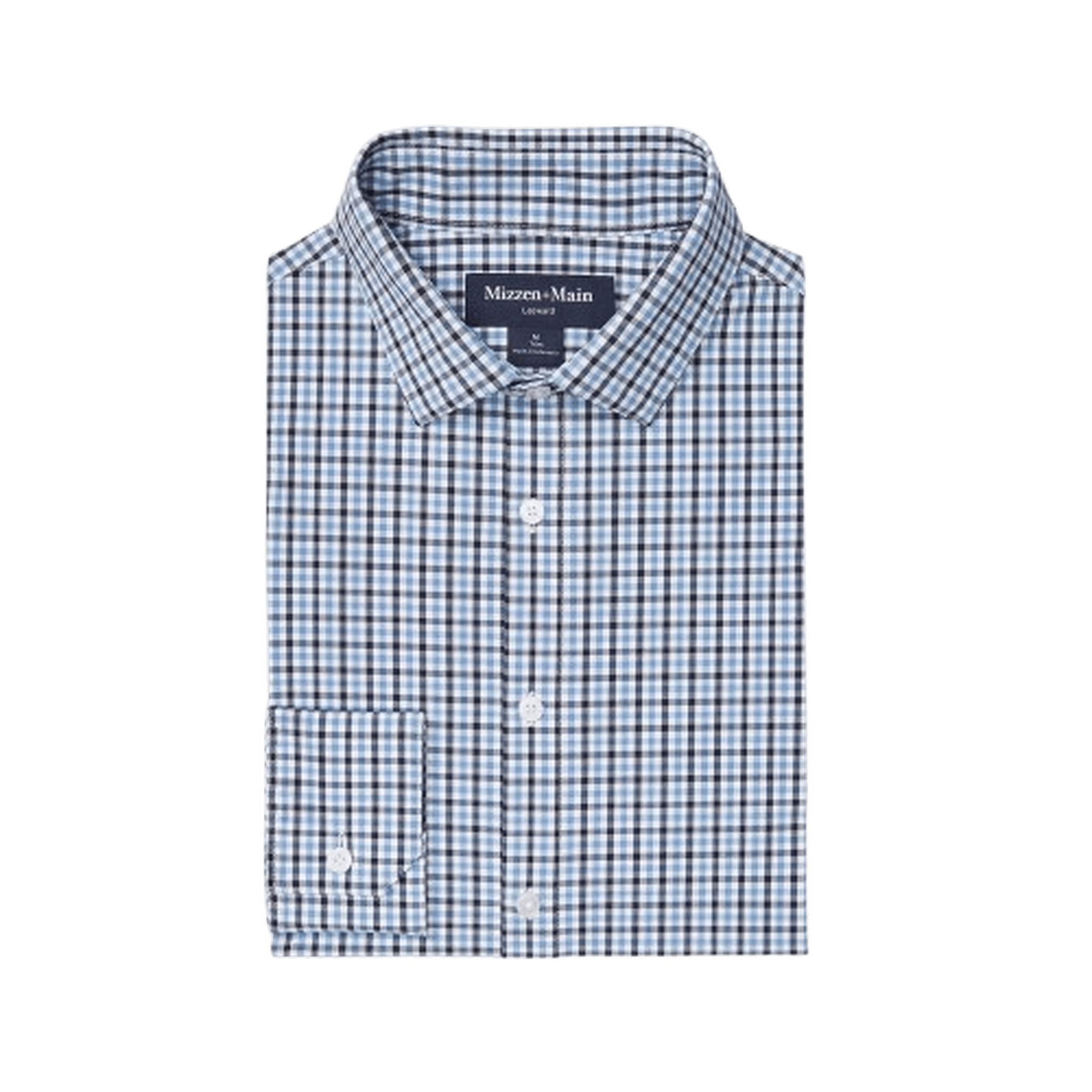 MIZZEN + MAIN: Navy Oaklawn Plaid Leeward Trim Men's Dress Shirt guys-and-co