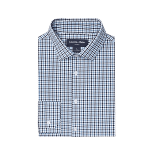 MIZZEN + MAIN: Navy Oaklawn Plaid Leeward Trim Men's Dress Shirt guys-and-co