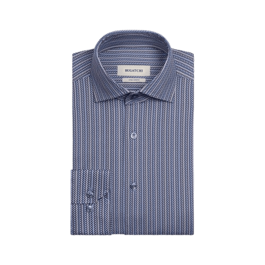 BUGATCHI: Devon Chevron Illusion OoohCotton® Shirt guys-and-co