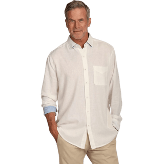 TRUE GRIT: Washed Melange Linen Shirt guys-and-co