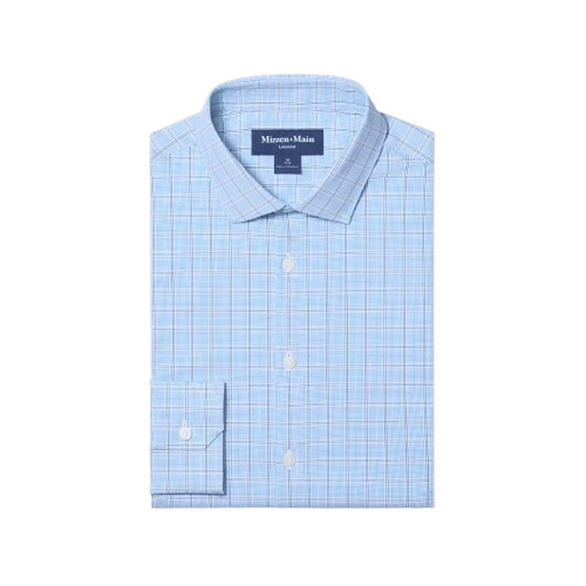 MIZZEN + MAIN: Skyline Blue Hampton Plaid Leeward Trim Dress Shirt guys-and-co