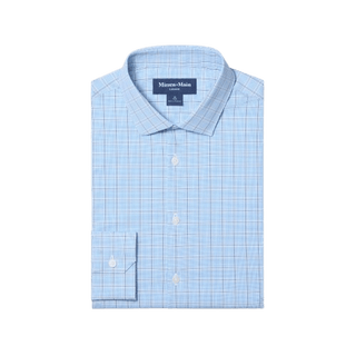 MIZZEN + MAIN: Skyline Blue Hampton Plaid Leeward Trim Dress Shirt guys-and-co