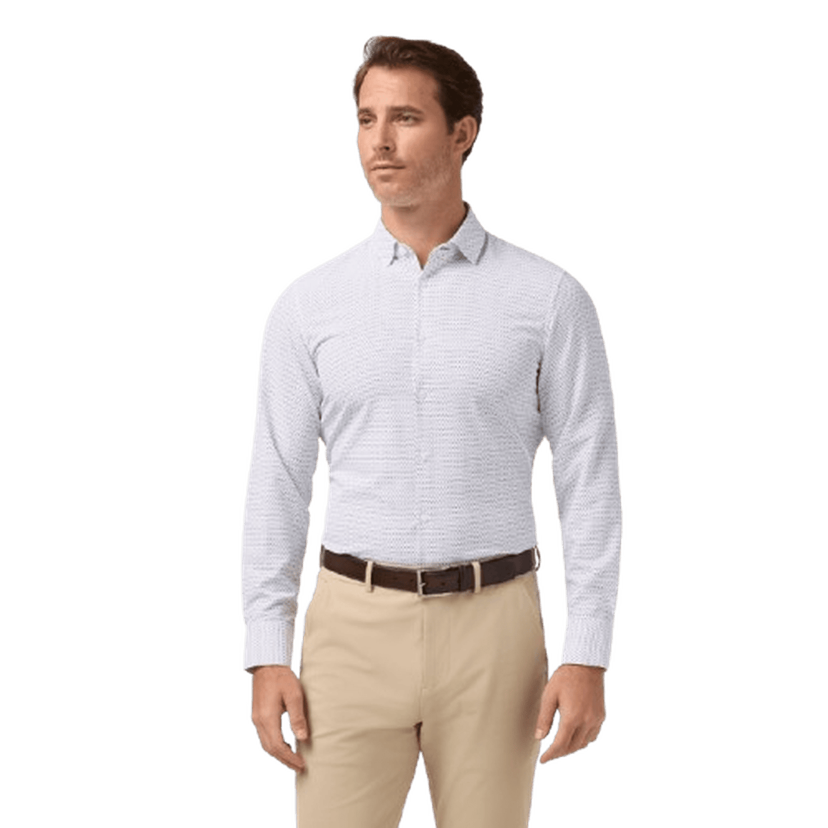 MIZZEN + MAIN: Cloud Blue Hampton Plaid Leeward Trim Dress Shirt guys-and-co