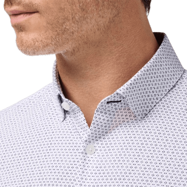 MIZZEN + MAIN: Cloud Blue Hampton Plaid Leeward Trim Dress Shirt guys-and-co