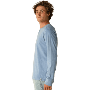 FAIR HARBOR: Light Blue Saltaire Henley guys-and-co