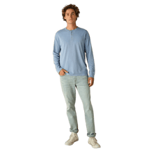 Load image into Gallery viewer, FAIR HARBOR: Light Blue Saltaire Henley guys-and-co
