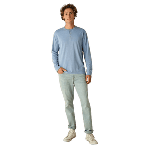 FAIR HARBOR: Light Blue Saltaire Henley guys-and-co