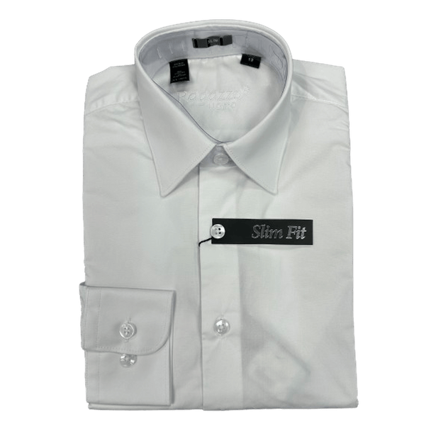 fitted slim fit dress shirts RAGAZZO: Stretch Slim Fit Boy's Dress Shirt 14 / Pink