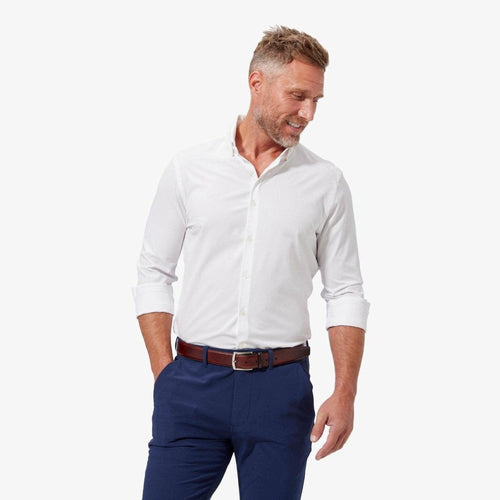 MIZZEN+MAIN: Leeward White Solid Dress Shirt guys-and-co