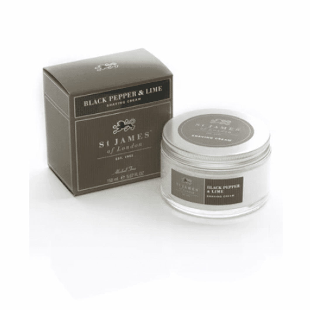 ST. JAMES OF LONDON: Black Pepper & Lime Post Shave Cream Jar guys-and-co