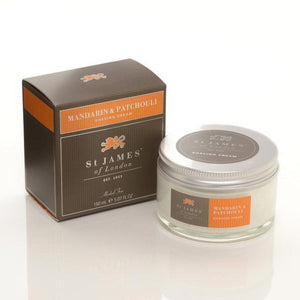 ST. JAMES OF LONDON: Mandarin & Patchouli Shave Cream Jar guys-and-co